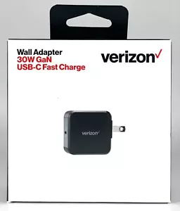 Verizon GaN 30W USB-C Wall Adapter Fast Charge For Samsung & iPhone - Black - Picture 1 of 2