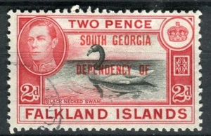 Falkland Islands South Georgia KGVI 1944 2d black & carmine-red SG.B3 fine used - Picture 1 of 1