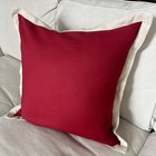 Pottery Barn 100% Linen Red Throw Cover Sham & Pillow Trim 18? Christmas Holiday