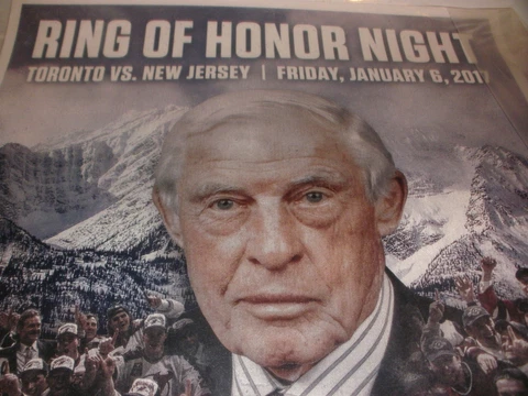 1/6/17 NJ Devils Toronto stadium 28" Poster Dr John McMullen Ring of Honor Night Cover