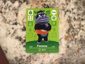 346 PEEWEE Autentica Nintendo Animal Crossing Amiibo Card Come Nuova dalla Serie 4 - Foto 1 di 1