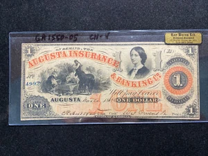 1861 $ 1 VERALTETE ANMERKUNG GA 1550-05 AUGUSTA VERSICHERUNG UND BANKEN CO. - Bild 1 von 1