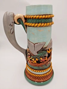 Vintage 1970's Massive Large 15 inch Moby Dick Stein Handmade, Hand Painted Folk - Picture 1 of 10
