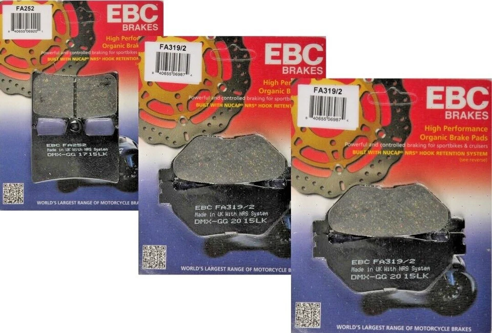 3 juegos de pastillas de freno delanteras/traseras EBC 1999-2002 Yamaha YZF600 R6 -FA252+FA275 Foto 1 de 1