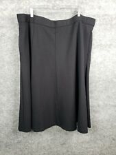 Lands End A Line Skirt 24W Plus Size Solid Black Pockets Back Zipper Career Wear