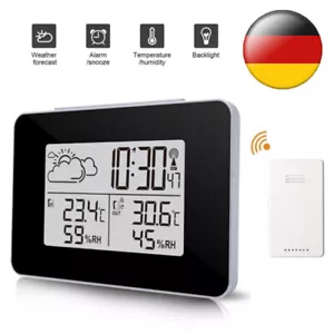 Wetterstation mit Funkwecker Funkuhr Thermometer Hygrometer mit Funk-Außensensor - Bild 1 von 17