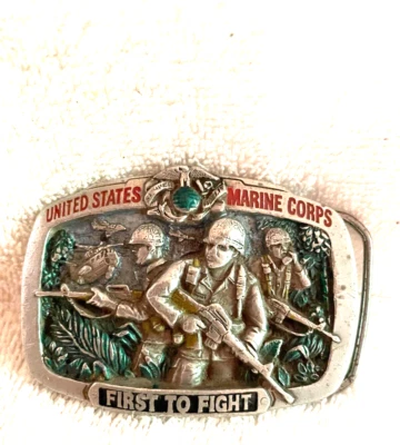 FIVELAS DE CINTO VINTAGE MILITARIA MARINES GREAT AMERICAN BELT CO. 1982 TURQUESA - Imagem 1 de 2