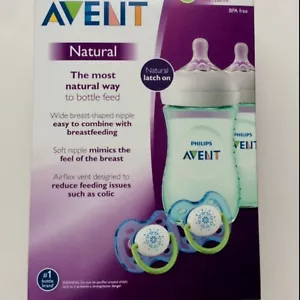 NUOVO set biberon naturale Philips Avent 9 once / 260 ml 0-6 mesi - Foto 1 di 2