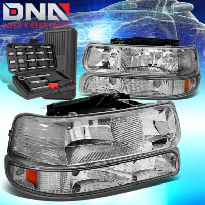PARA CHEVY SILVERADO 1999-2002 CROMO ÁMBAR SEÑAL FARO PARACHOQUES LÁMPARAS+HERRAMIENTAS Foto 1 de 4