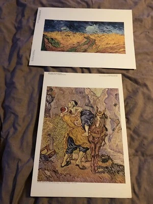 "2 carteles edición metodista Van Gogh buen samaritano, campo de trigo con cuervos 12""x17""" Foto 1 de 4