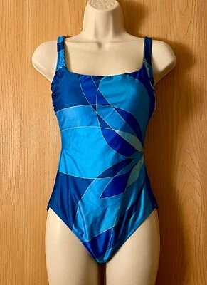 Gottex Size 6 Kaleidoscope Blue Square Neck One Piece Swimsuit - Image 1 of 2