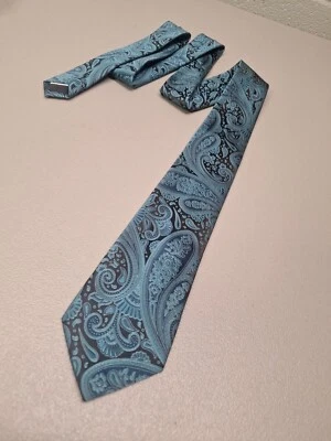 Corbata de traje Fratello verde azul cuello corbata para hombre Foto 1 de 4