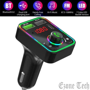 Bluetooth Car Wireless FM Transmitter Adapter Radio MP3 2 USB Charger Handsfree - Picture 1 of 11