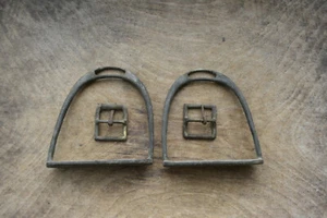 Vintage Antique bronze stirrups and buckles  - Picture 1 of 7