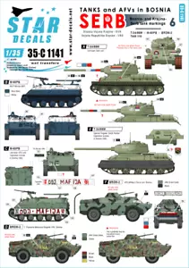Star Decals 1/35 Panzer und AFVs in Bosnien #6: Serbian T-34 Decals 35C1141 x - Bild 1 von 2