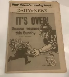 NY Daily News-November 17, 1982 - NFL Strike Ends with Bill Gallo comic cover - Picture 1 of 2