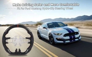 Volante sportivo piatto in fibra di carbonio adatto per Ford Mustang GT 2015-2017 - Foto 1 di 17