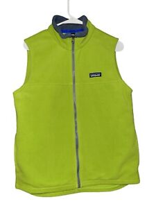 Patagonia Vest Youth Boys Sweater Large Green Fleece Full Zip Hiking Outdoor