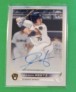 2022 Topps Chrome Jackson Reetz Auto RC Rookie RA-JRE Brewers - Picture 1 of 2
