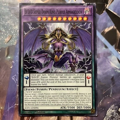 Yugioh! D/D/D Super Doom King Purple Armageddon - SOFU-EN096 - Common - 1st Edit - Image 1 of 3