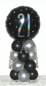 21° COMPLEANNO - ETÀ 21 - DISPLAY PALLONCINO IN LAMINA - CENTROTAVOLO - DECORAZIONE - Foto 1 di 12