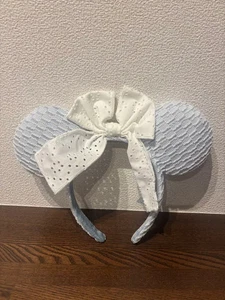Tokyo Disney Resort Sommer 2025 Minnie Stirnband blau Spitze Schleife Japan FS NEU - Bild 1 von 2