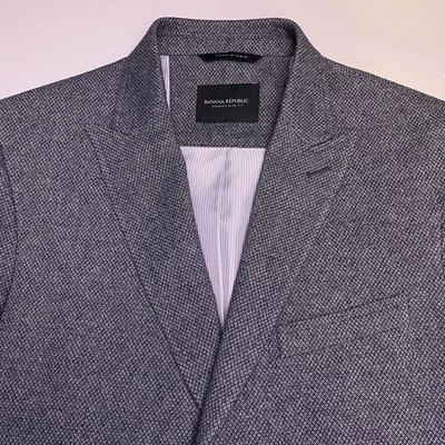 Banana Republic Blazer 38R Men Modern Slim Peak Lapel Jacquard Nailshead Surgeon - Image 1 of 4