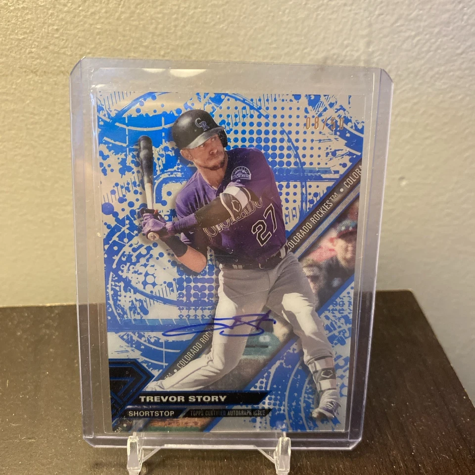 2017 Topps High Tek Trevor Story #HT-TS Blue Rainbow Autographs /50 ON CARD AUTO - Image 1 of 1