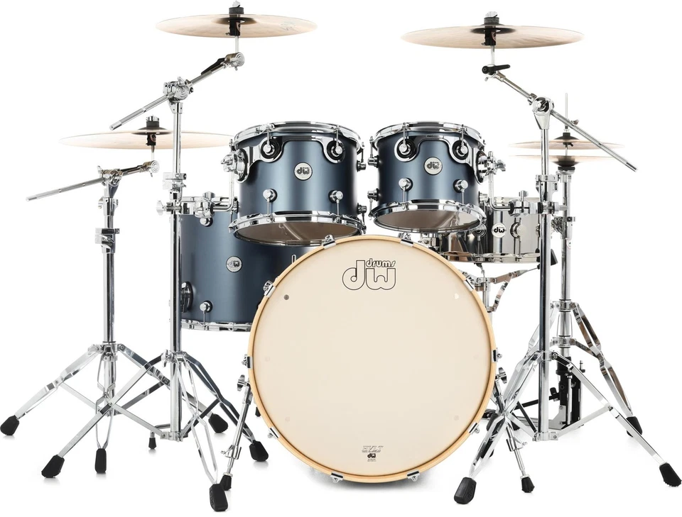 DW Design 4-Piece Blue Slate Lacquer Drum Set - 22 10 12 16 - DDLM2214BS