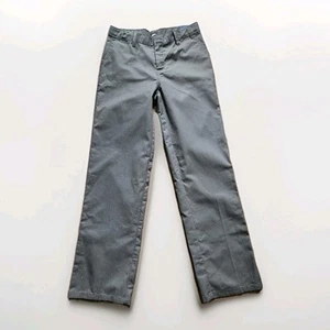 Dickies Boys Flat Front Pants Size 16 Gray Solid Classic Fit Straight Leg New  - Picture 1 of 5