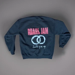 Retro 90s Pearl Jam Don’t Give Up Spell Out Band Graphic Crewneck Sweatshirt LRG - Picture 1 of 8