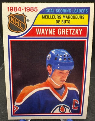 1985-86 O-Pee-Chee OPC #257 Wayne Gretzky Goal Scoring Leaders Edmonton Oilers Foto 1 de 4