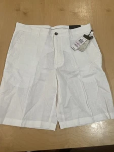 Neu mit Etikett neu mit Etikett $ 49 Tasso Elba Island 100 % Leinen weiße Shorts Größe 32 - Bild 1 von 6