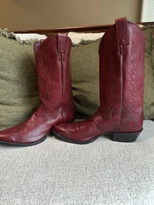 Botas vaqueras vintage Justin de cuero borgoña para hombre talla 12 D leer - Imagen 1 de 15