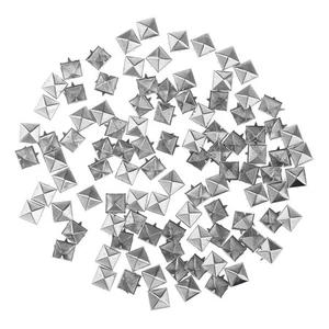 100Pcs Square Pyramid Studs Metal Claw Nailhead Rivet Studs Screw Craft DIY - Picture 1 of 14