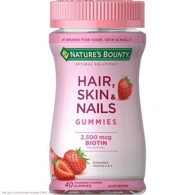 Gomitas para cabello, piel y uñas Nature's Bounty Optimal Solutions - 40ct EXP 10/26 Foto 1 de 4
