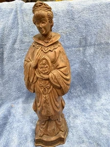 Statuina Mid-Century Imperatrici Vintage Asiatiche Gesso 16" - Foto 1 di 9