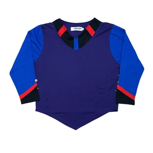 Vintage 80s Golden Flower Womens Top Medium Colorblock - Picture 1 of 6