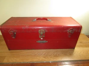 Caja de herramientas portátil Craftsman Tools EE. UU. años 50 con bandeja roja 24" - Imagen 1 de 7