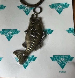 North American Fisherman’s Club Brass Keychain Vintage - Picture 1 of 5
