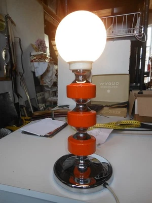 Vintage Stehlampe 1970er   Mid-Century, Orange & Chrom von Quelle versand - Bild 1 von 4