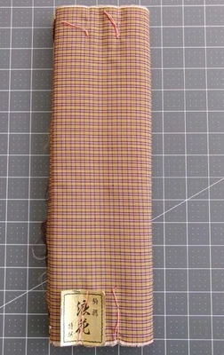 Японский тканевый болт для мужского кимоно Tanzen Tanmono желтый коричневый клетчатый - Изображение 1 из 4