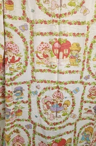 Vintage Twin Flat Sheet Strawberry Shortcake 1980s SSC - Bild 1 von 4