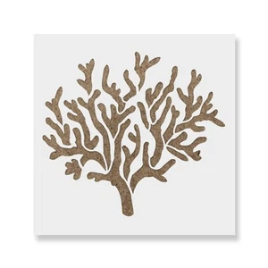 Coral Reef Stencil - Tropical Design, Includes Reef and Coral Motifs 35"x35" - Picture 1 of 5