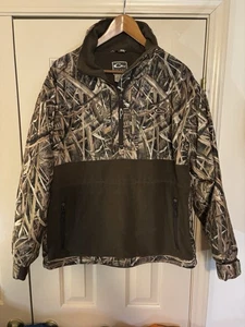 MENS DRAKE WATERFOWL SYSTEMS 1/4 ZIP FLEECE CAMO PULLOVER JACKET SIZE MEDIUM - Picture 1 of 4