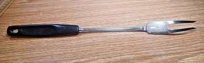 Foley Chrome Plated Cooking Fork 12" Black Handle - Image 1 of 4