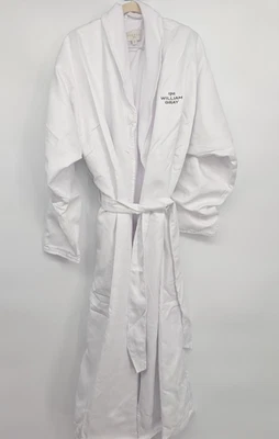 NUEVO SIN ETIQUETAS Bata de baño spa de felpa doble capa con cinturón Frette de lujo unisex talla XL blanca Foto 1 de 4