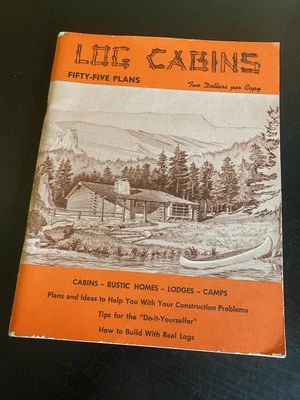Log Cabins Fifty-Five Plans Air-Lock Log Company Softcover Rare - Image 1 of 4