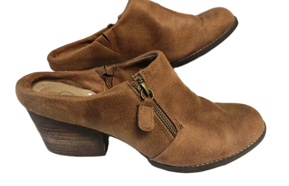 Bella Vita Carlene Chunky Heel Western Mules Womens 7.5 M Brown Suede Leather - Image 1 of 4