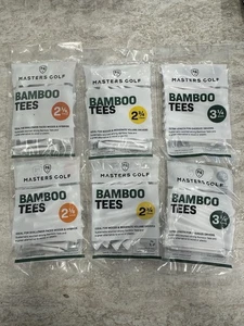 Masters Bamboo Golf Tees, 6 Packs Bamboo White Wood, 2 Packs Of Each Size, NEW - Picture 1 of 2